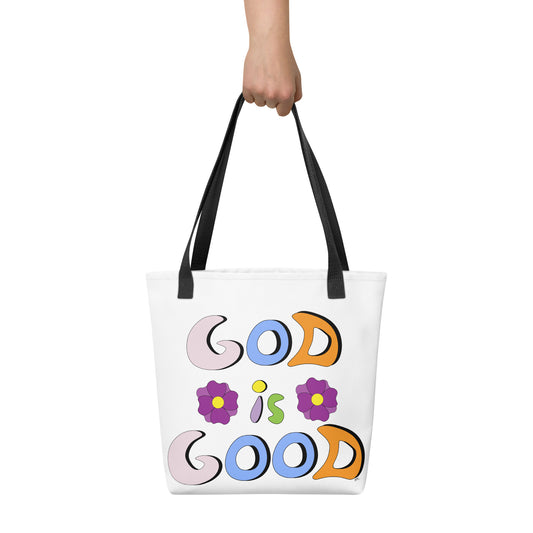 God is Good (Two Flowers) - Tote Bag