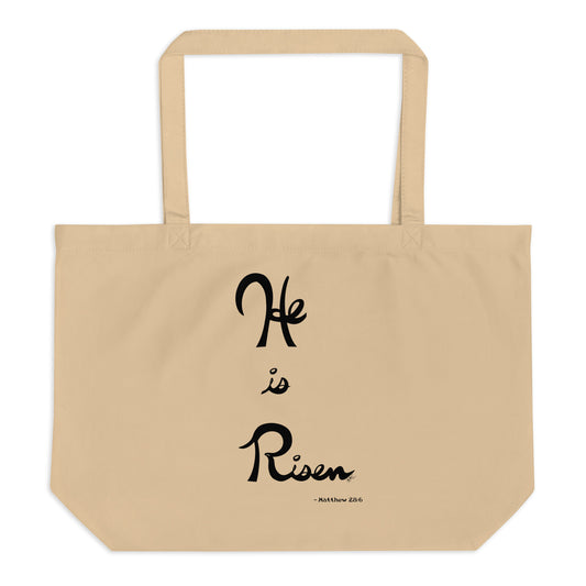 He is Risen (Plain Lettering) - Brown Tote Bag