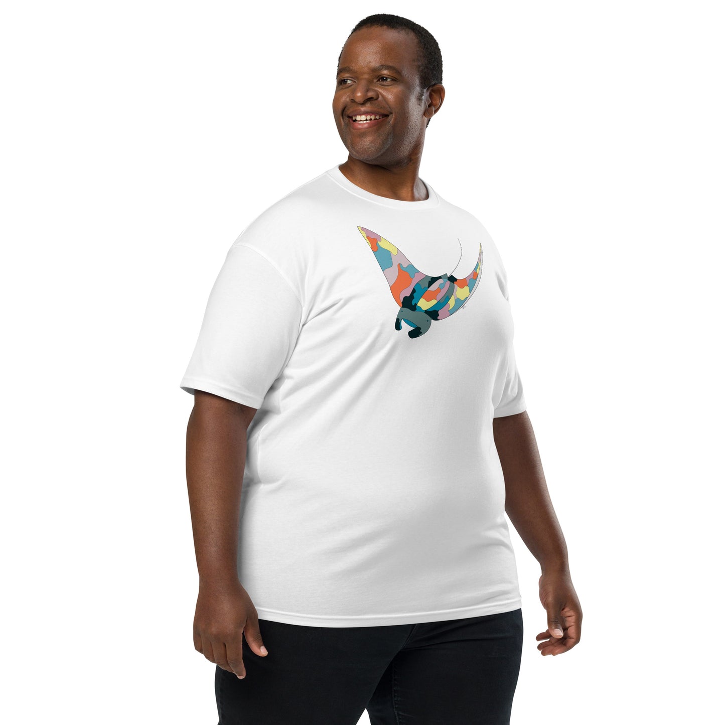 Turquoise Sunset Manta Ray - Men's T-Shirt
