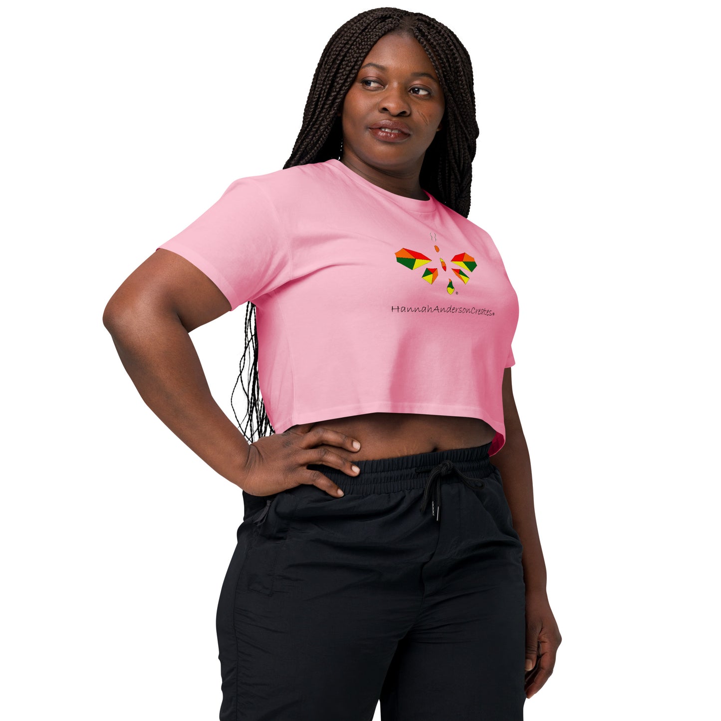 HAC Butterfly Logo With Tagline - Crop Top