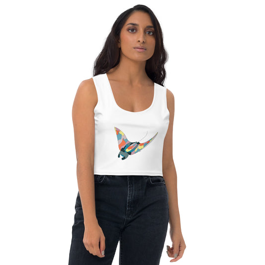 Turquoise Sunset Manta Ray - Women's Crop Top