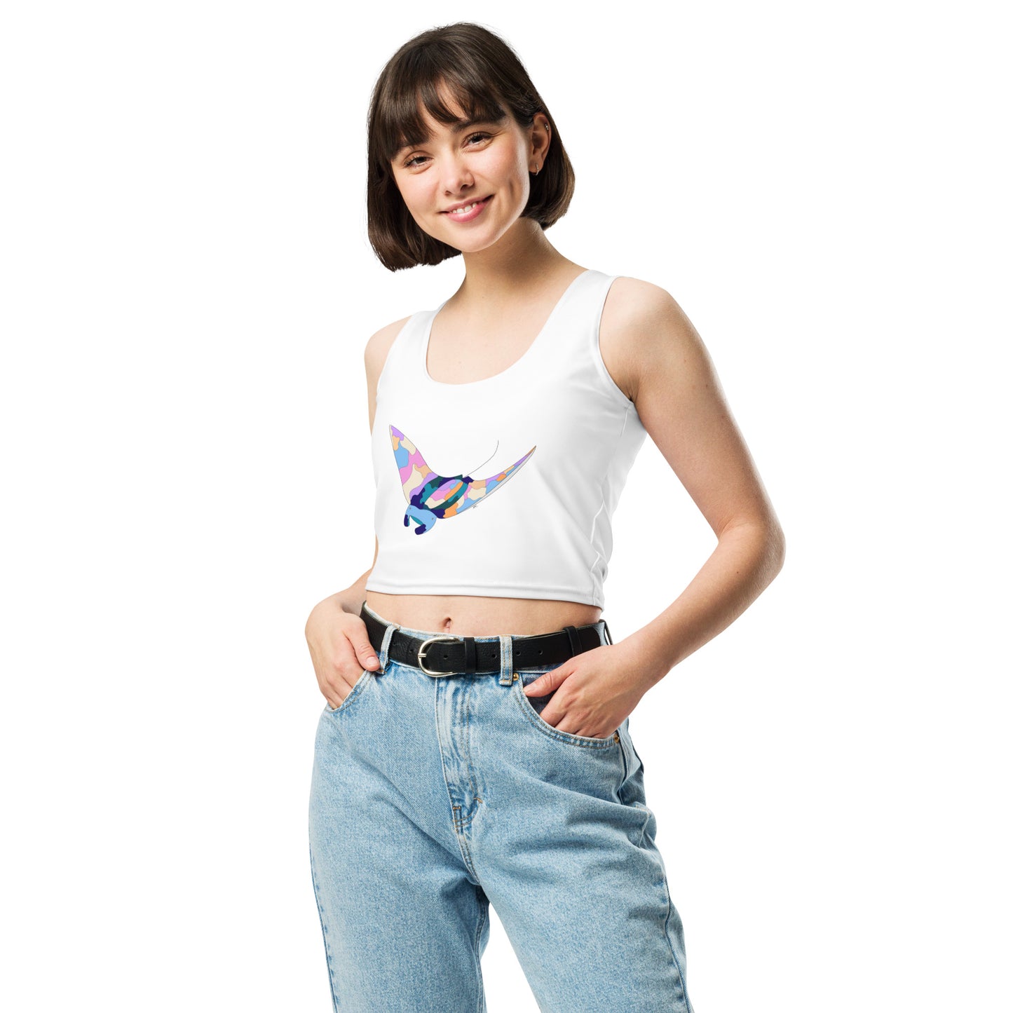 Sunset Beach Manta Ray - Women's Crop Top