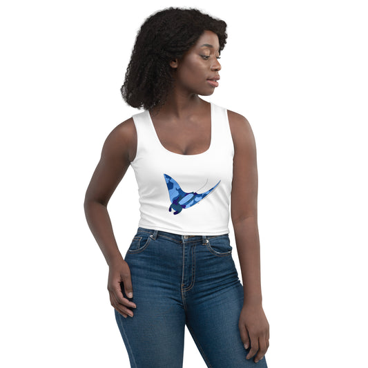 Blue Blotch Manta Ray - Women's Crop Top