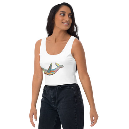 Turquoise Sunset Humpback Whale - Women's Crop Top