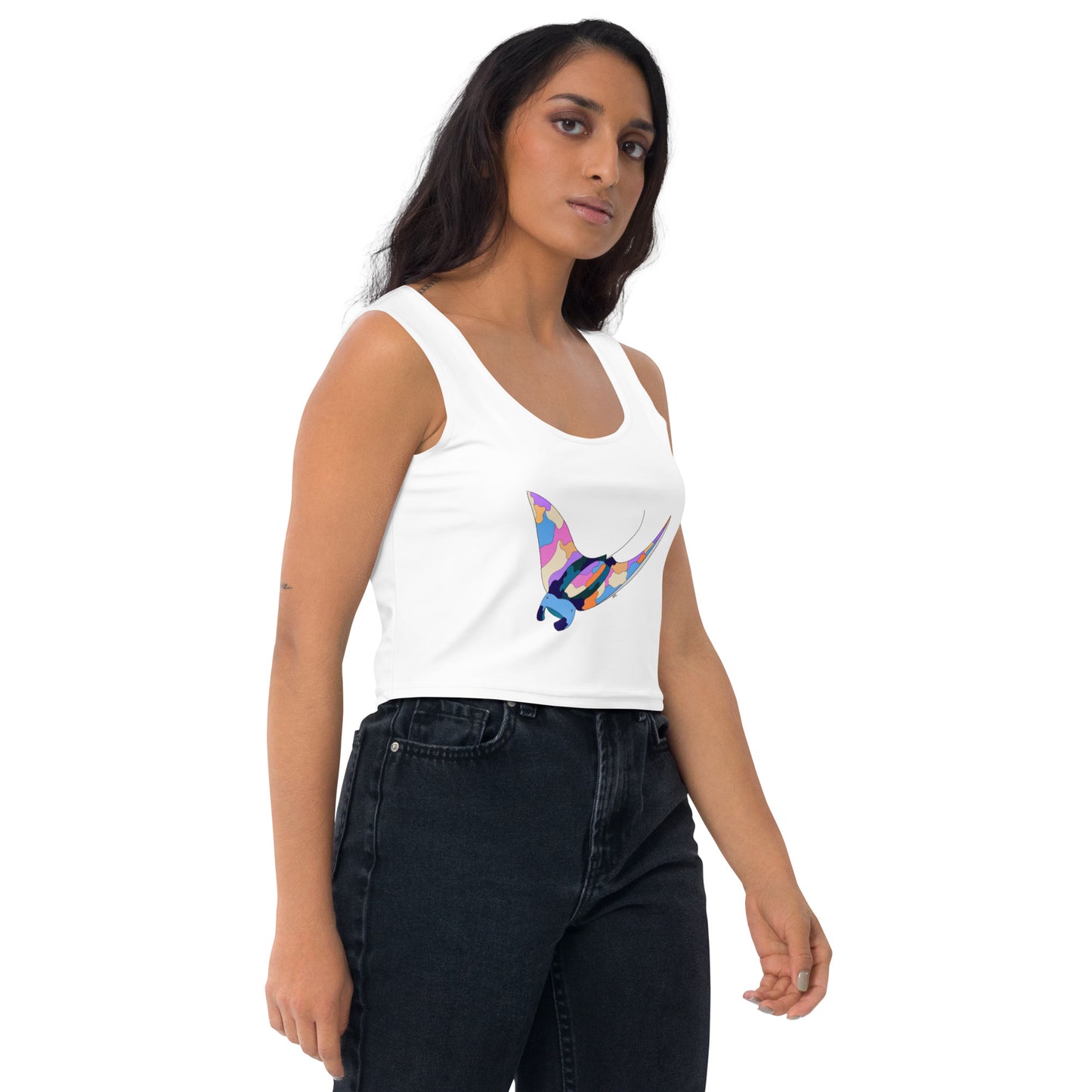 Sunset Beach Manta Ray - Women's Crop Top