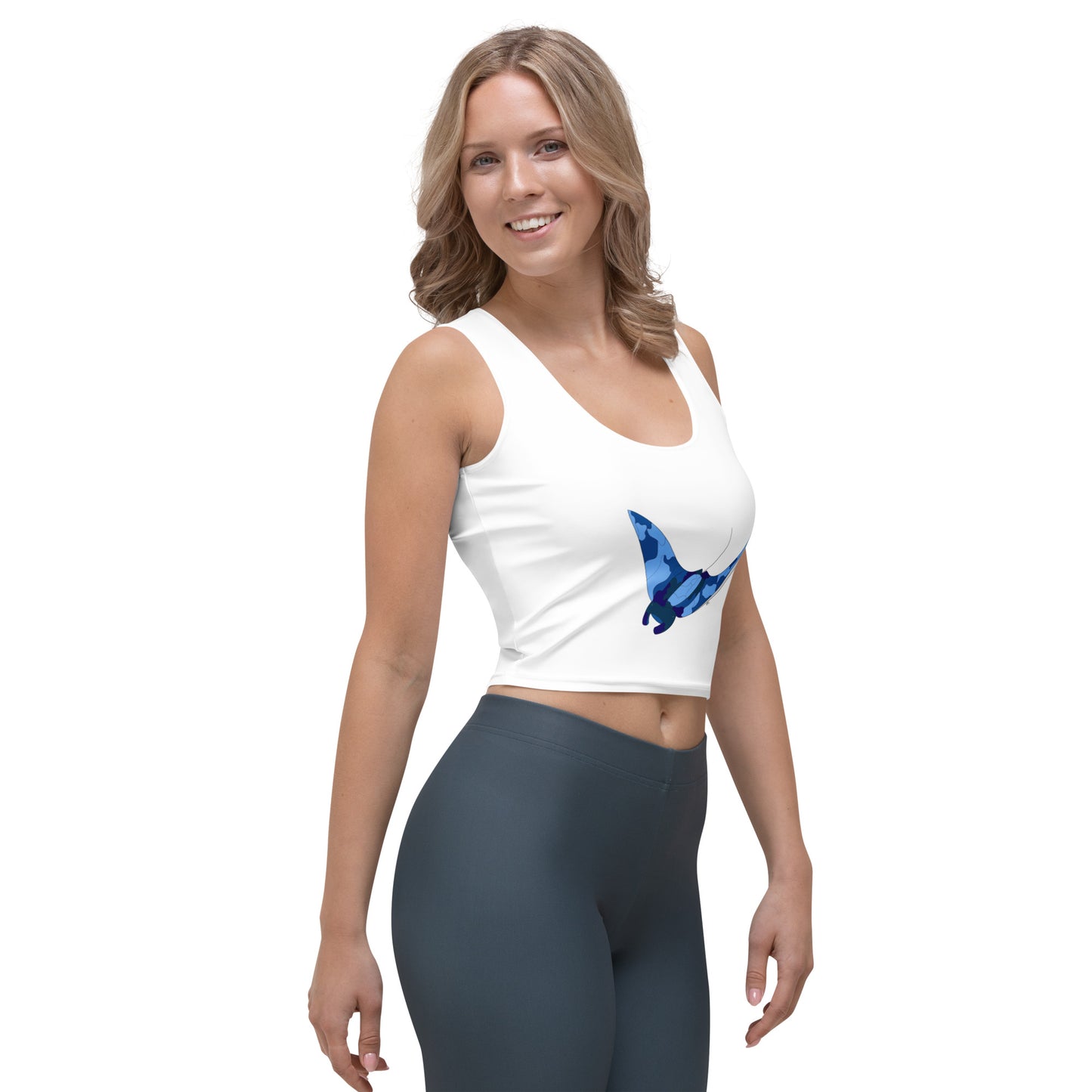 Blue Blotch Manta Ray - Women's Crop Top