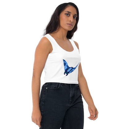Blue Blotch Manta Ray - Women's Crop Top