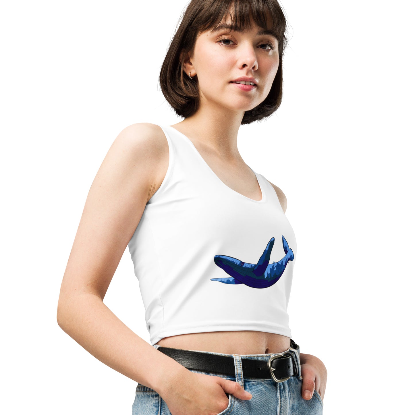 Blue Blotch Humpback Whale - Women's Crop Top