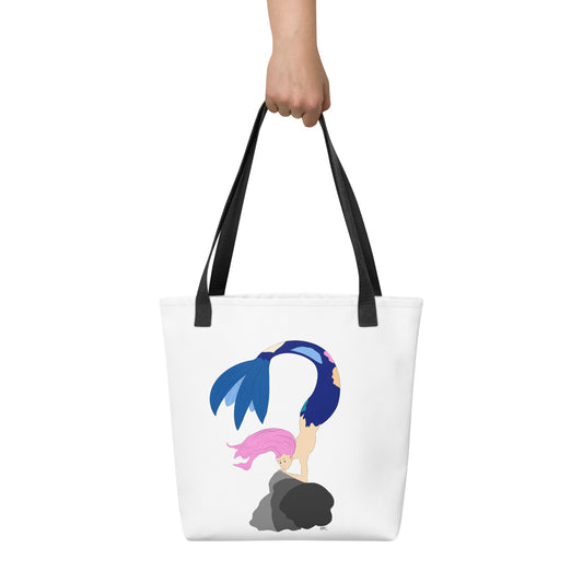 Pink Haired Mermaid - Tote Bag