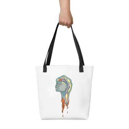Turquoise Mermaid Head - Tote Bag