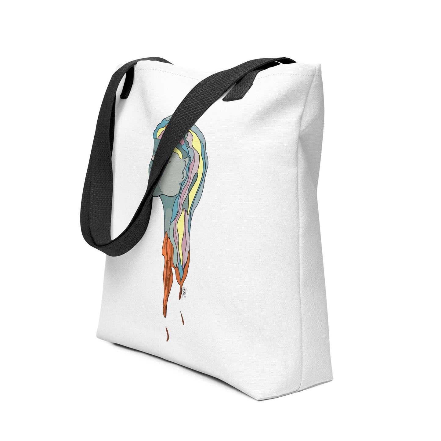 Turquoise Mermaid Head - Tote Bag