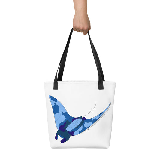 Blue Blotch Manta Ray - Tote Bag