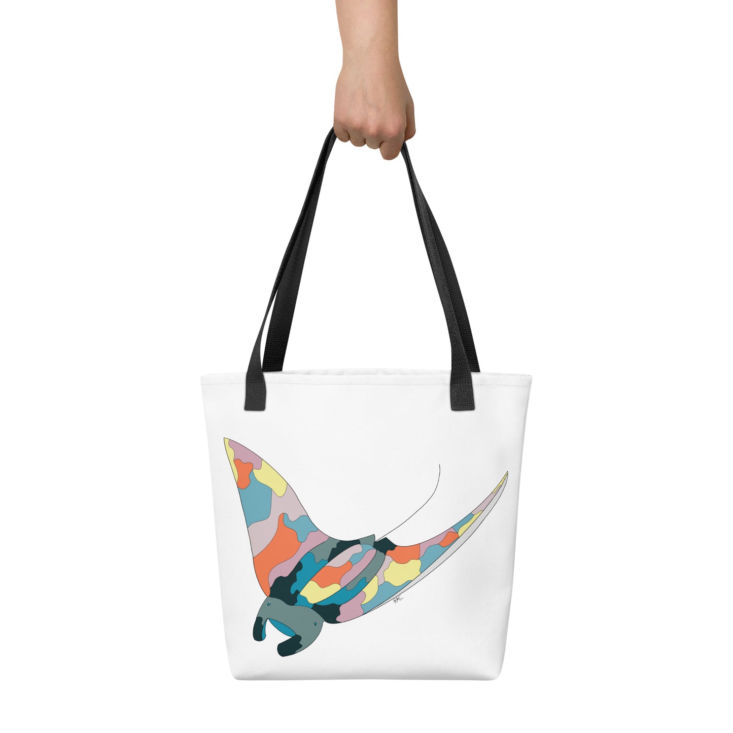 Turquoise Sunset Manta Ray - Tote Bag