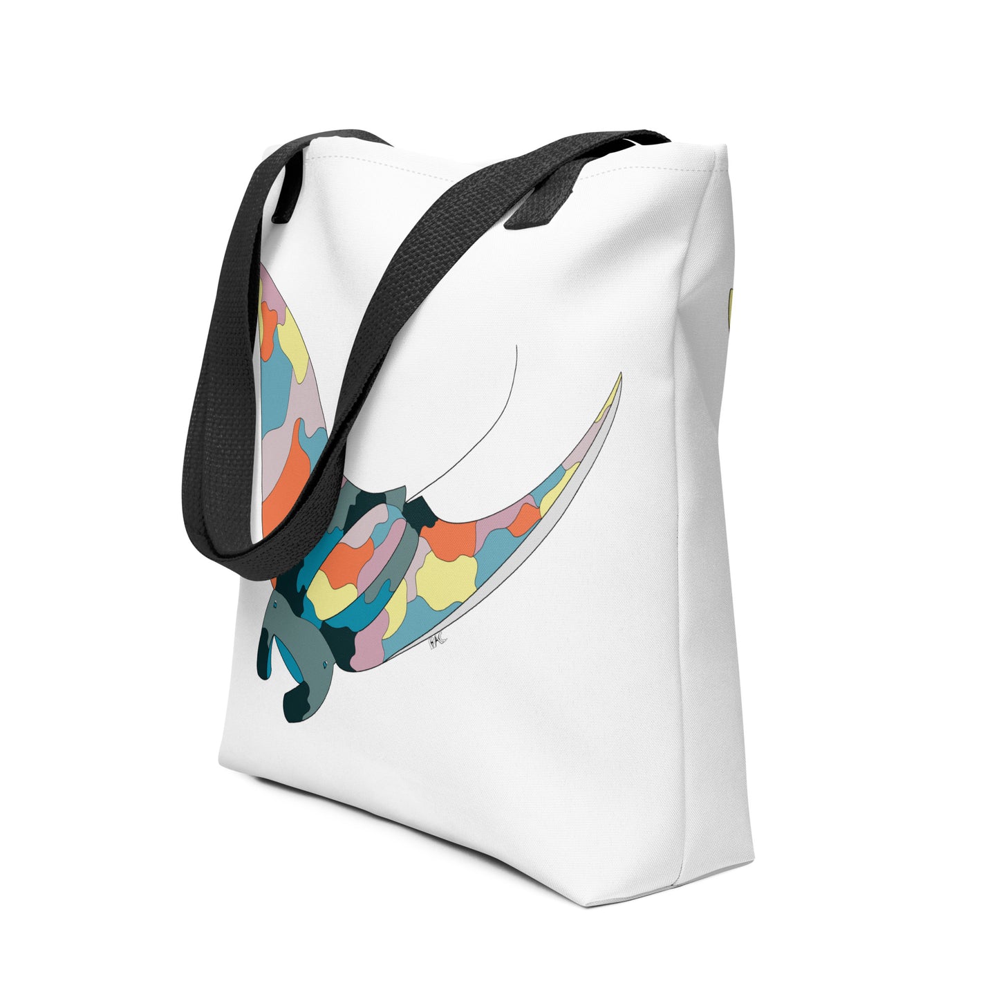Turquoise Sunset Manta Ray - Tote Bag
