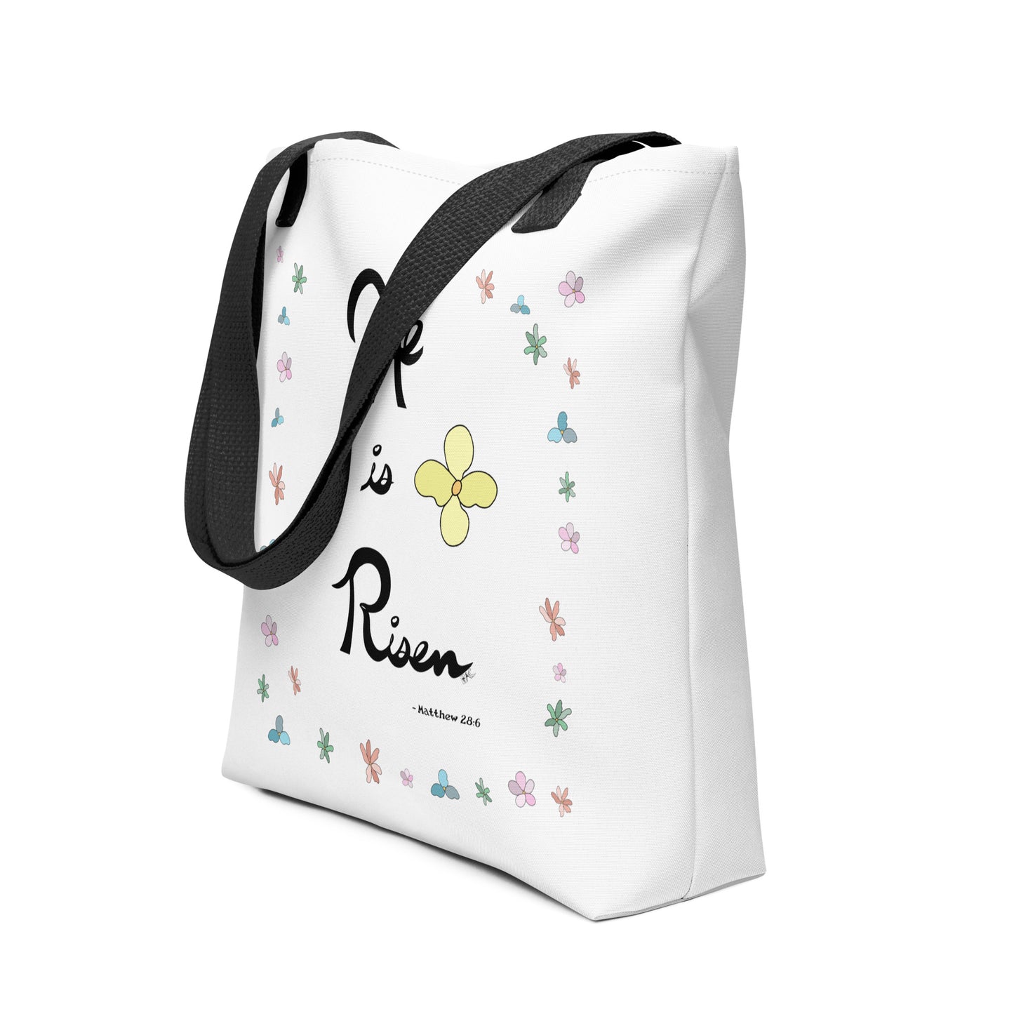 He is Risen (Flowered) - Tote Bag