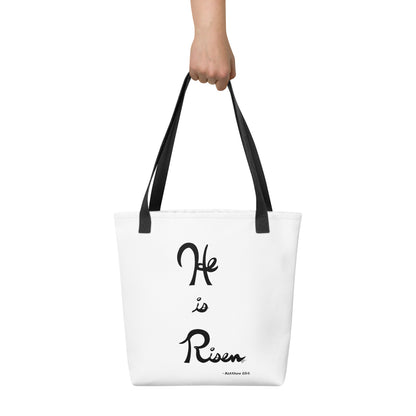 He Is Risen (Plain Lettering) - Tote Bag