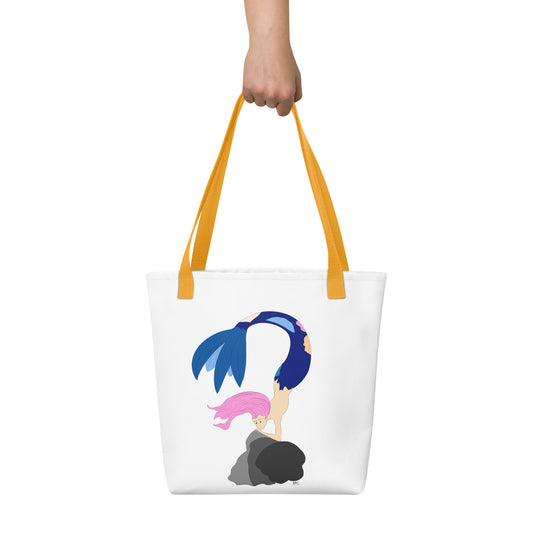 Pink Haired Mermaid - Tote Bag