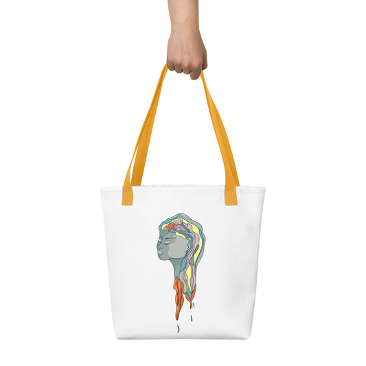 Turquoise Mermaid Head - Tote Bag