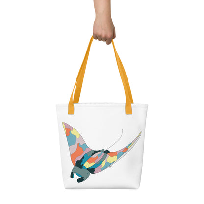 Turquoise Sunset Manta Ray - Tote Bag