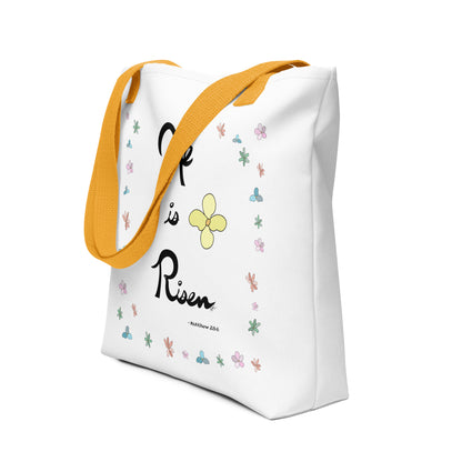 He is Risen (Flowered) - Tote Bag