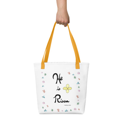 He is Risen (Flowered) - Tote Bag