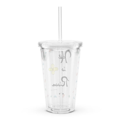 He is Risen (Flowered) - Plastic Tumbler