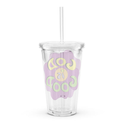 God is Good (Flower) - Plastic Tumbler
