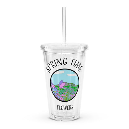 Spring Time Flowers - Plastic Tumbler