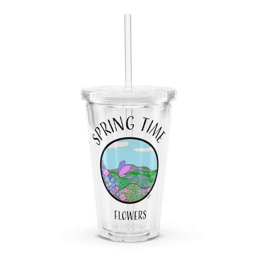 Spring Time Flowers - Plastic Tumbler