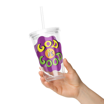 God is Good (Flower) - Plastic Tumbler