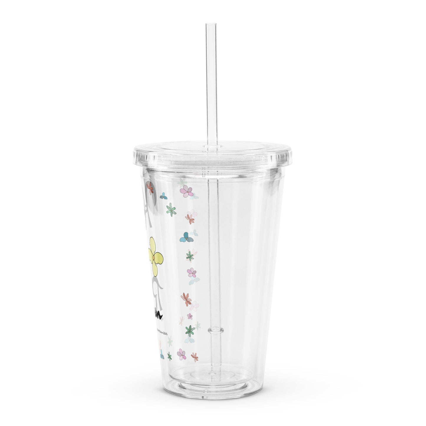 He is Risen (Flowered) - Plastic Tumbler