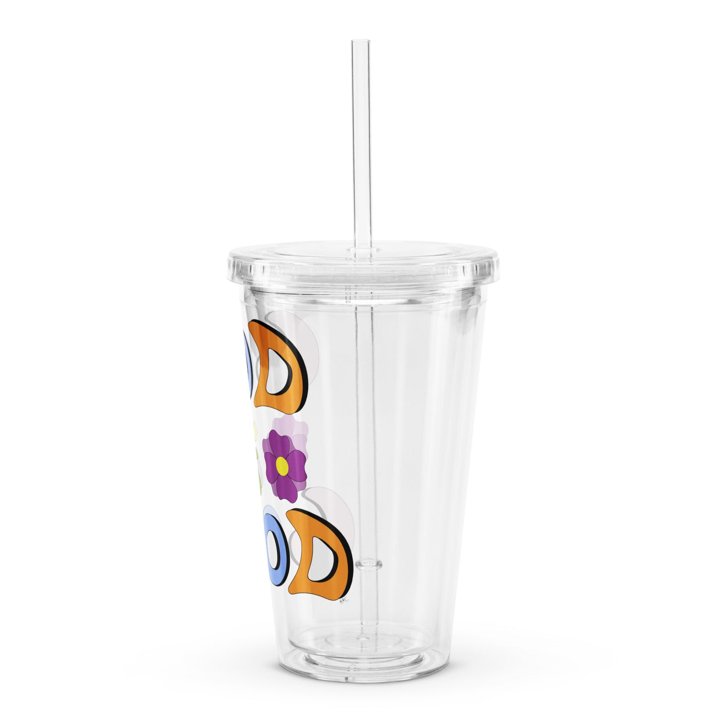 God is Good (Two Flowers) - Plastic Tumbler