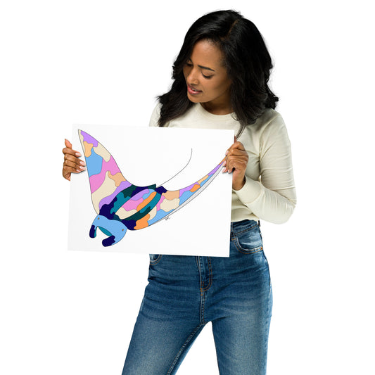 Sunset Beach Manta Ray - Poster