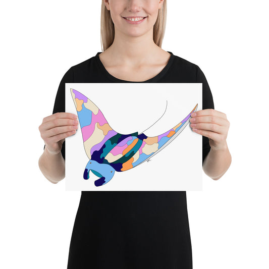 Sunset Beach Manta Ray - Poster