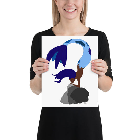 Blue Haired Mermaid - Poster