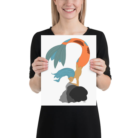 Turquoise Haired Mermaid - Poster