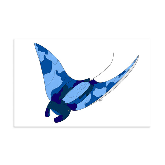 Blue Blotch Manta Ray - Poster