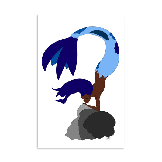 Blue Haired Mermaid - Poster