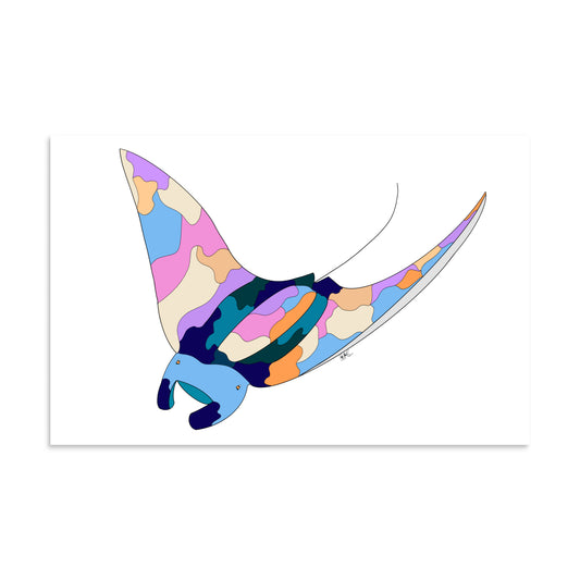 Sunset Beach Manta Ray - Poster