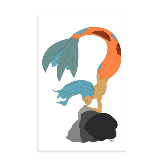 Turquoise Haired Mermaid - Poster