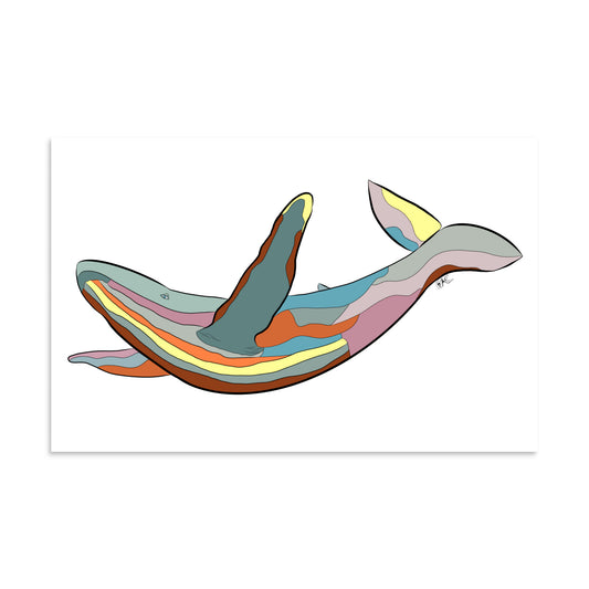 Turquoise Sunset Humpback Whale - Poster