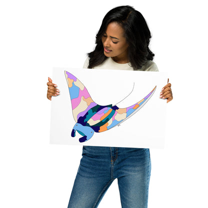 Sunset Beach Manta Ray - Poster