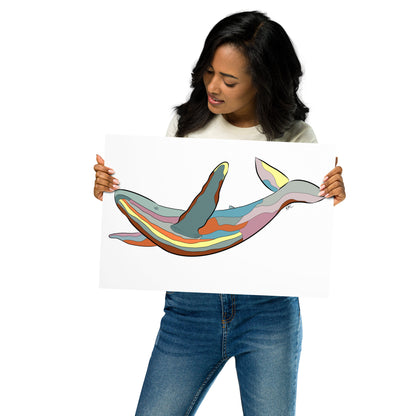 Turquoise Sunset Humpback Whale - Poster