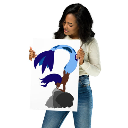Blue Haired Mermaid - Poster