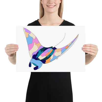 Sunset Beach Manta Ray - Poster