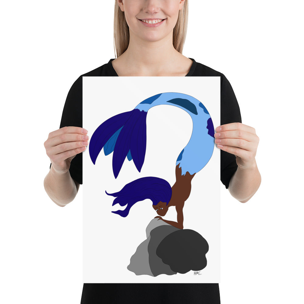 Blue Haired Mermaid - Poster