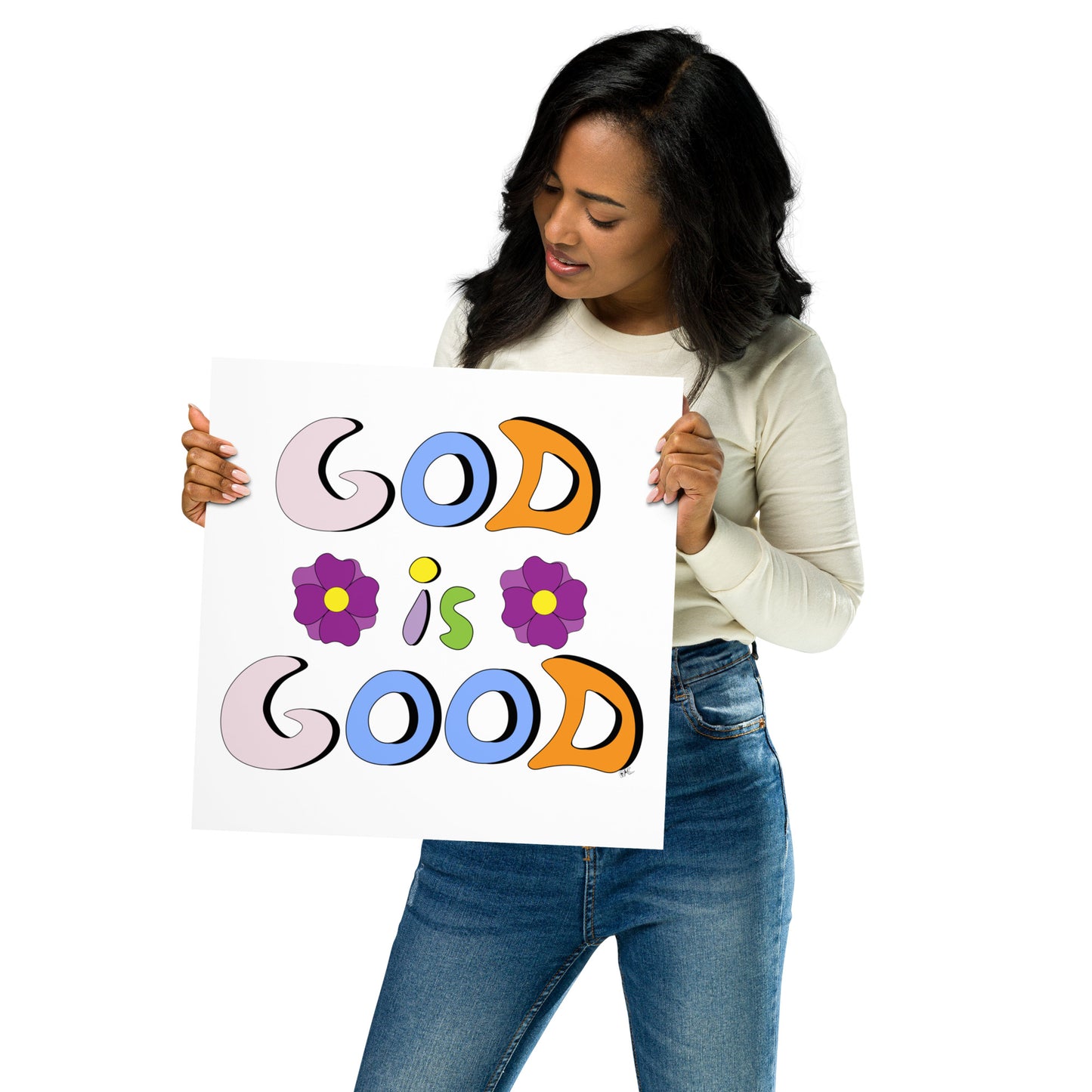 God is Good (Two Flowers) - Poster