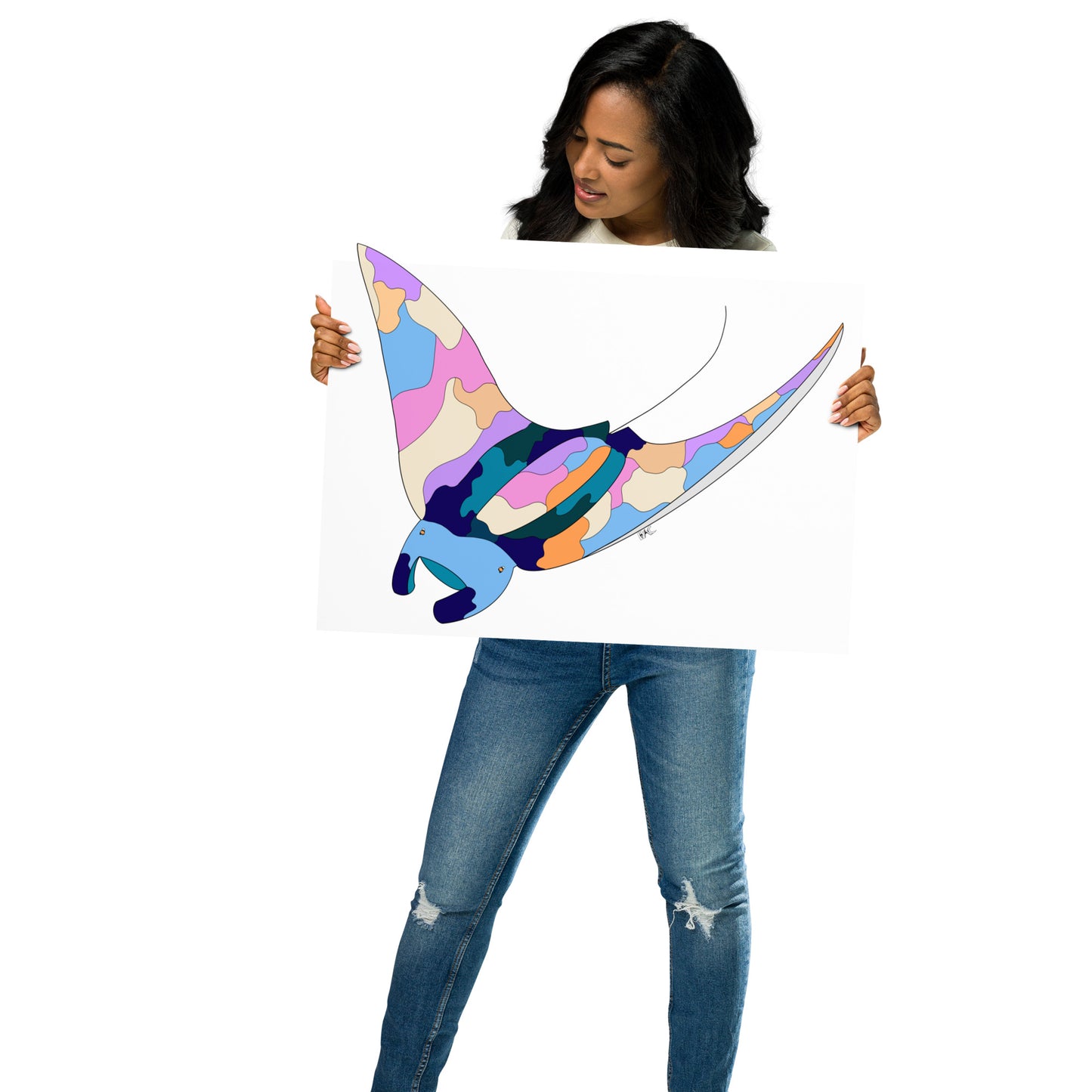 Sunset Beach Manta Ray - Poster
