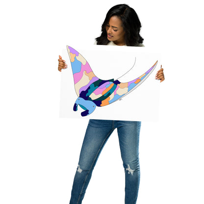 Sunset Beach Manta Ray - Poster