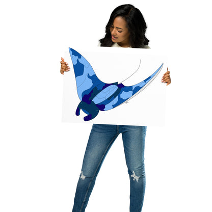Blue Blotch Manta Ray - Poster